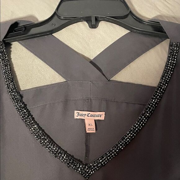 Juicy Couture Charcoal Cold Shoulder Blouse - Picture 4 of 4